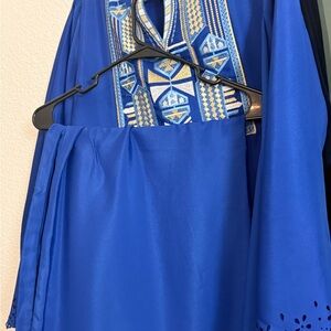 Vibrant Blue Embroidered Dress